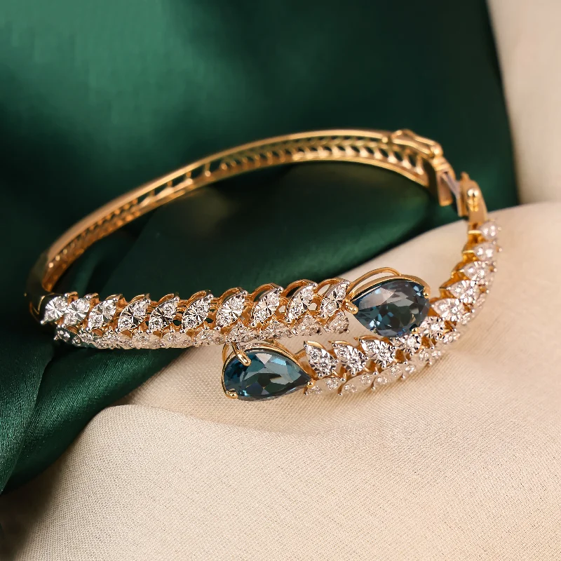 Luxury Silver Bangles with Gemstones-Diamond Bangle