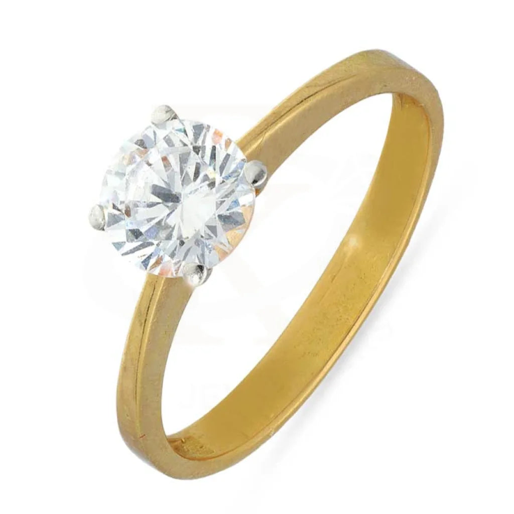 Gold Promise Ring for Engagement-Gold Solitaire Ring 18KT - FKJRN18K3112