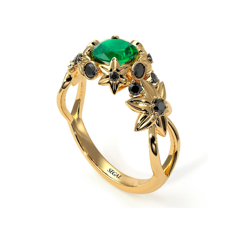 Pearl Ring for Elegant Look-Flowers And Branches Emerald Ring - Katherine no. 34