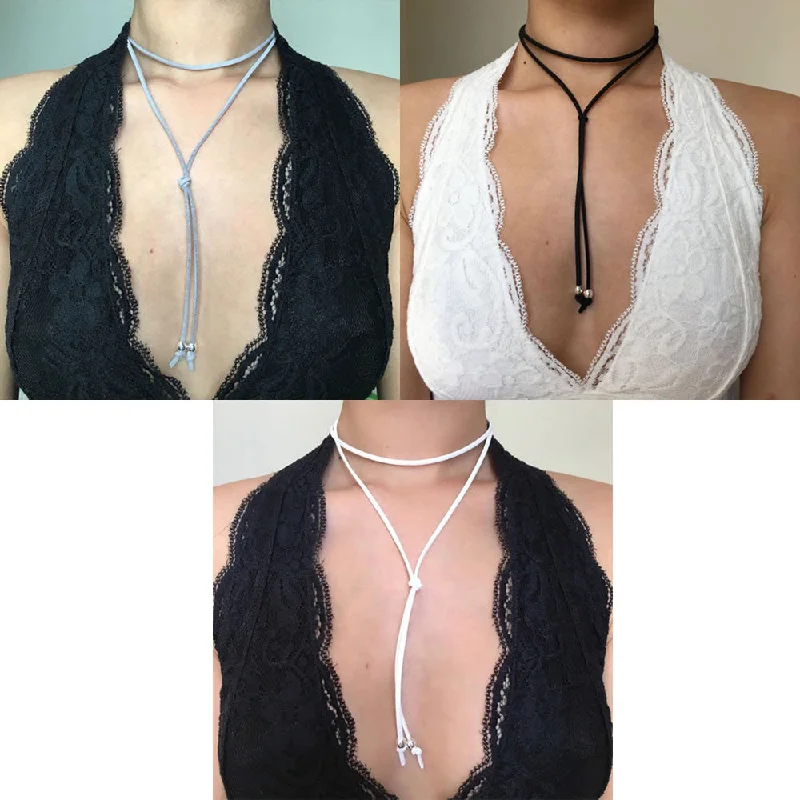 Long Silver Necklace for Women-Sexy Sparkles 3 PCs Velvet Choker Necklace for Women Girls Gothic Choker Bolo Tie Chokers