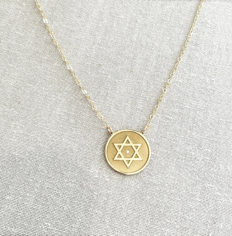 Unique Gemstone Necklace for Special Occasions-Dalit Star of David Diamond Necklace