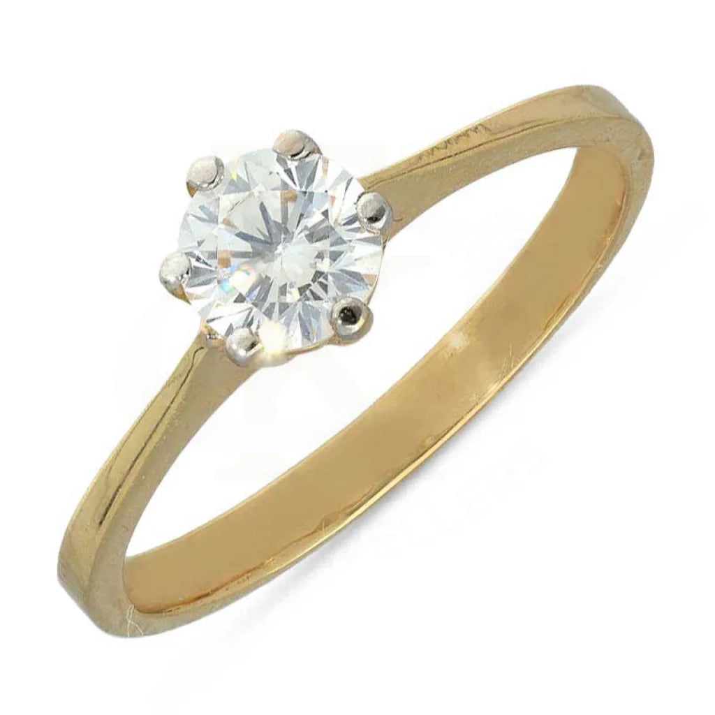 Vintage Engagement Ring for Women-Gold Solitaire Ring 18KT - FKJRN18K3107