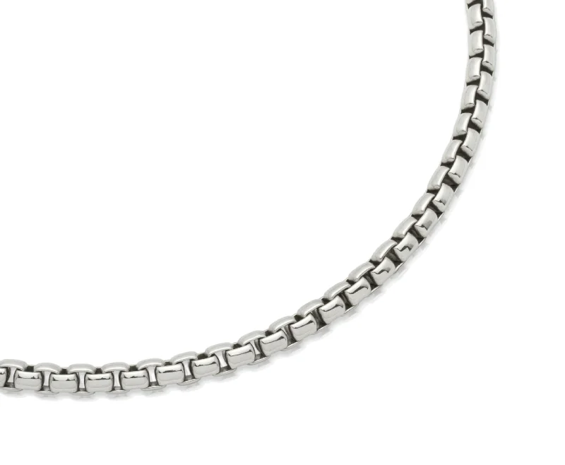 Elegant Necklace for Bridesmaids-50cm Stainless Steel Rounded Chain Necklace