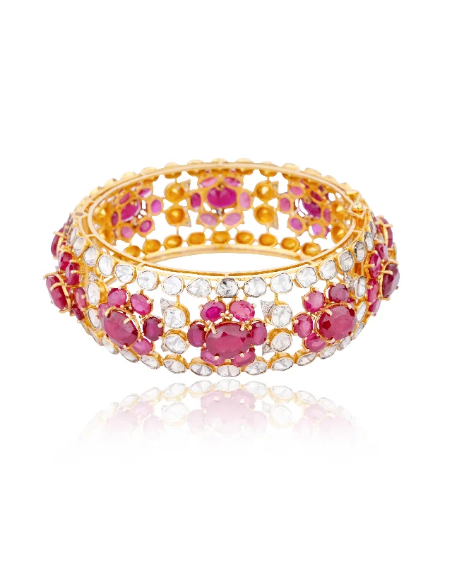 Adjustable Bangles for Comfort and Style-Uzma Polki And Diamond Bangle