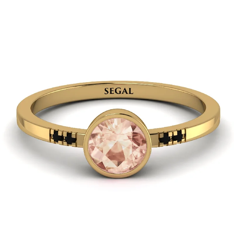 Simple Gold Ring for Women-Bezel Minimalist Morganite Ring - Kinsley No. 904