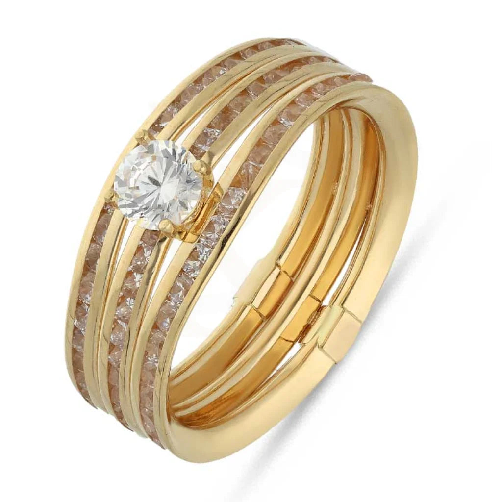 Dainty Engagement Ring for Women-Gold Solitaire Ring 18KT - FKJRN18K3794