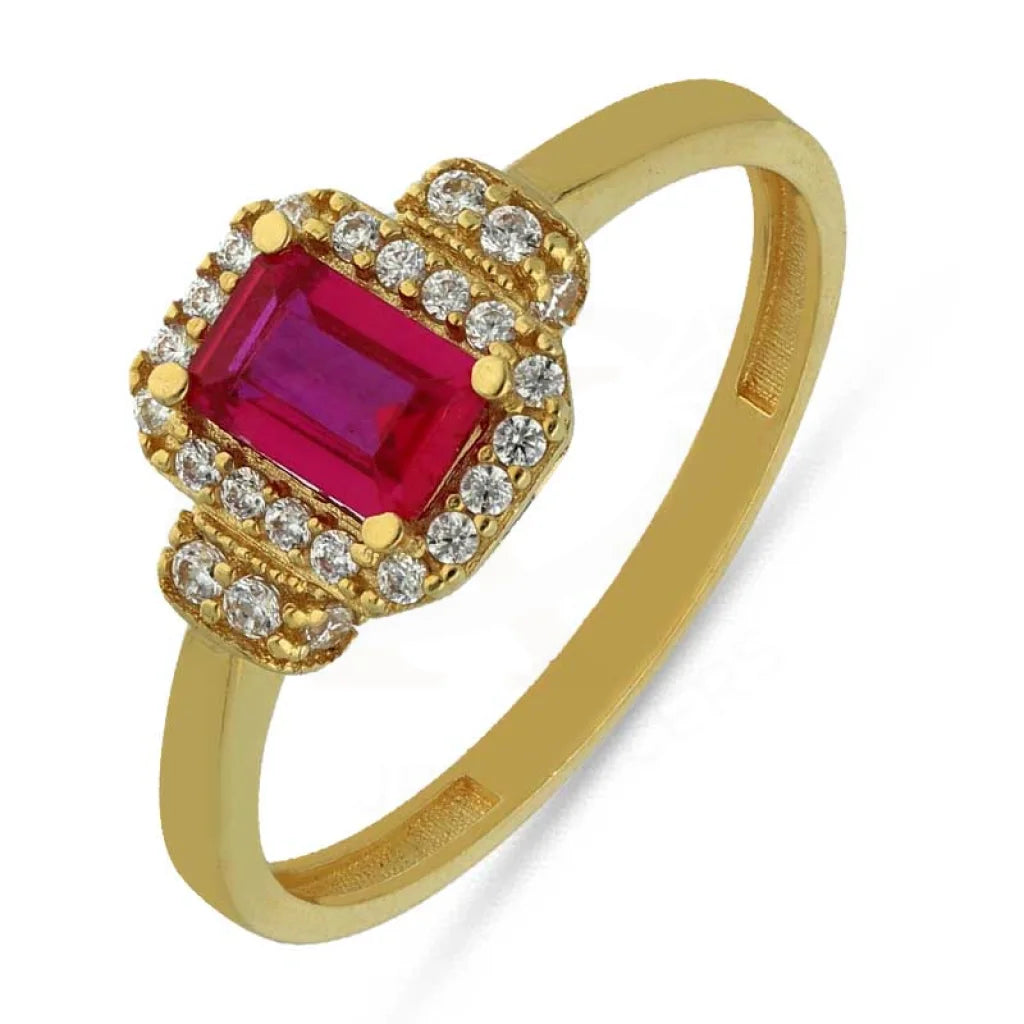 Trendy Gold Ring for Fashion-Gold Solitaire Ring 18KT - FKJRN18K3849