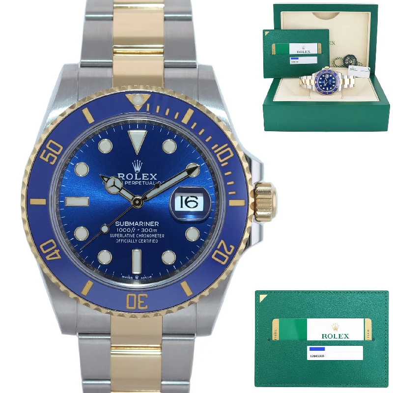 Affordable Stainless Steel Watches for Men-PAPERS Rolex Submariner 41mm Blue 126613LB Two Tone Gold Steel Watch