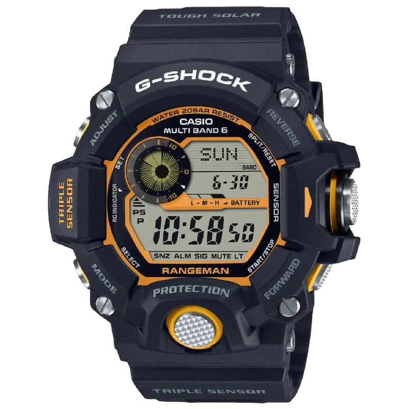 Luxury Watches for Men-G-Shock Master of G-Land Black & Orange Rangeman