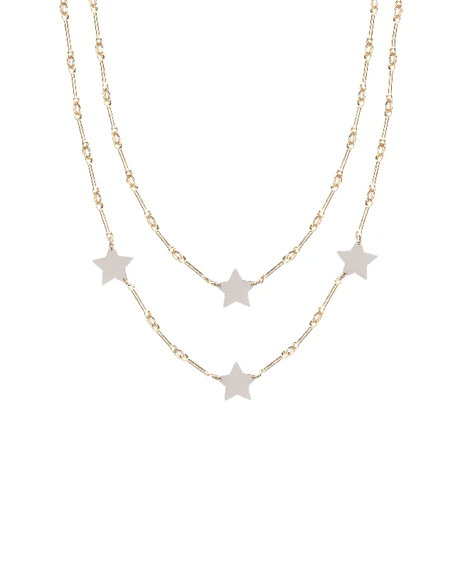 Classic Silver Necklace for Everyday Wear-Dalia Star Necklace