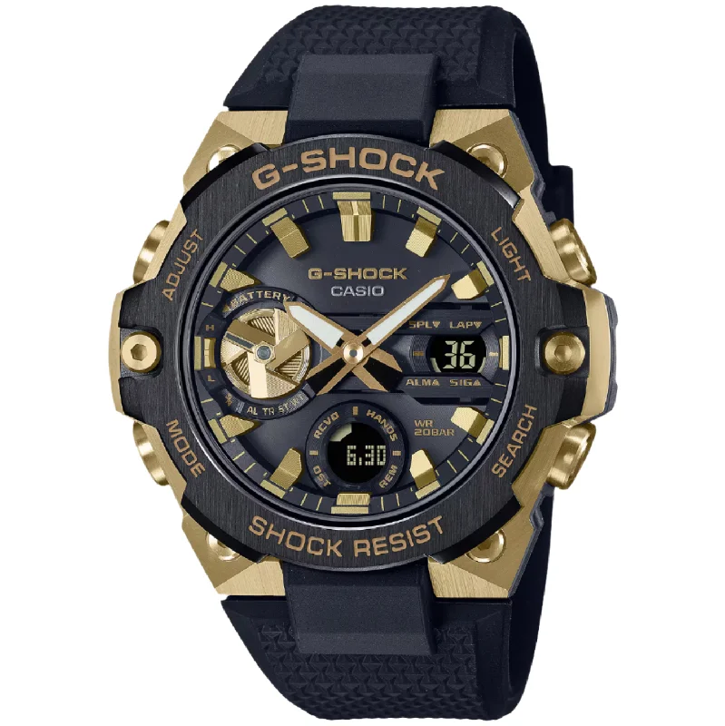 Rose Gold Watches for Women-G-Shock G-Steel Black & Gold