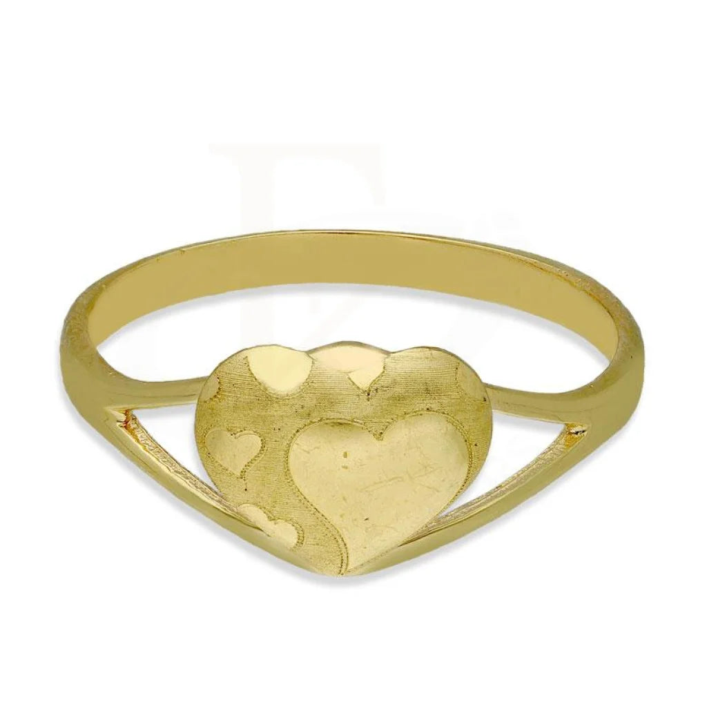 Wedding Band with Diamonds-Gold Heart Shaped Ring 18KT - FKJRN18K3247