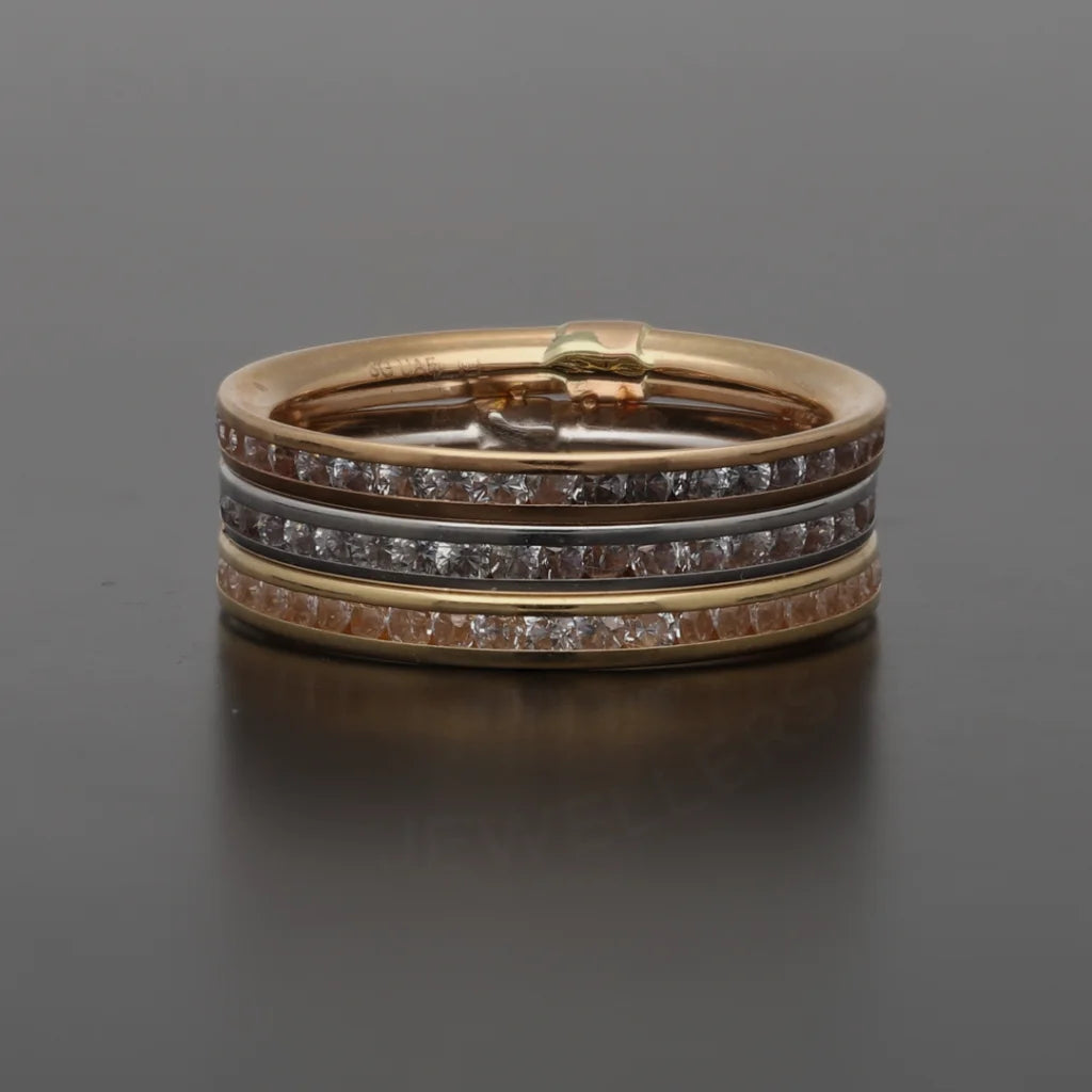 Custom Wedding Ring for Personalized Style-Gold Tri Tone Ring 18KT - FKJRN18K7465