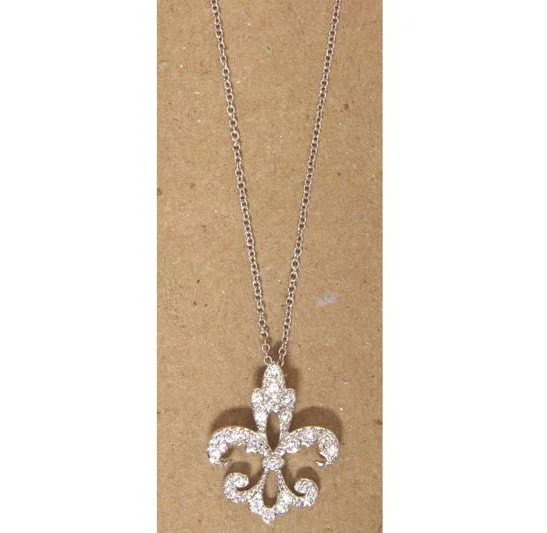 Leather Necklace for Casual Look-Fleur De Lis Necklace Sterling Silver