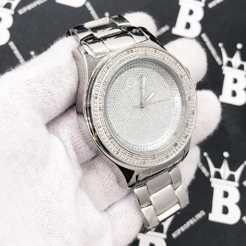 Personalized Watches for Couples-Classic .25 Carat Diamond Hip Hop Watch Bling Bling