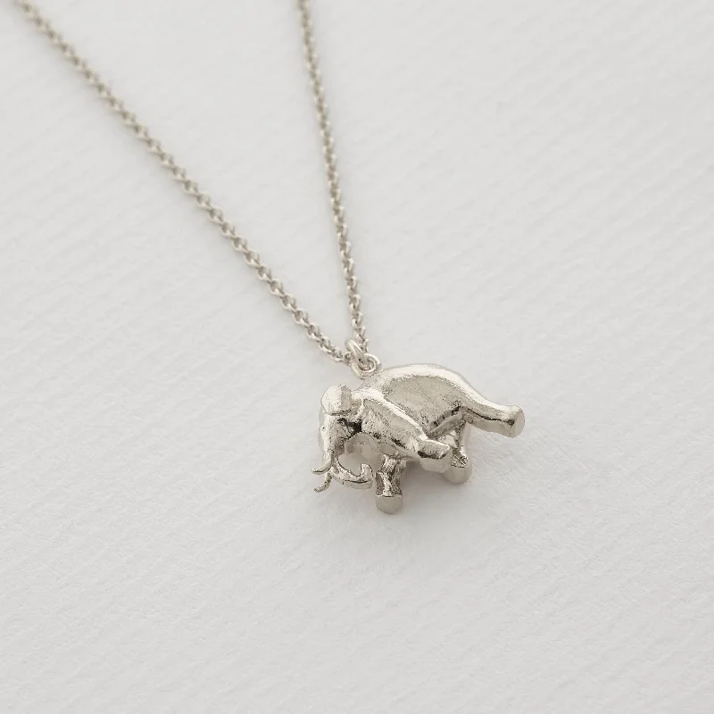 Luxury Diamond Necklace for Brides-Alex Monroe Sterling Silver Elephant Pendant Necklace