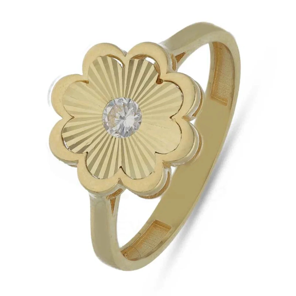 Customizable Gold Ring for Men-Gold Flower Shaped Ring 18KT - FKJRN18K3791